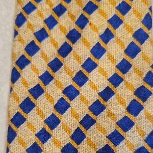 Ermenegildo Zegna Blue and Gold Patterned Tie